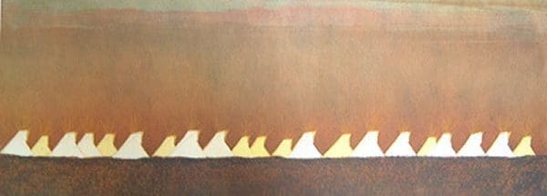 Abstract landscape with geometric shapes