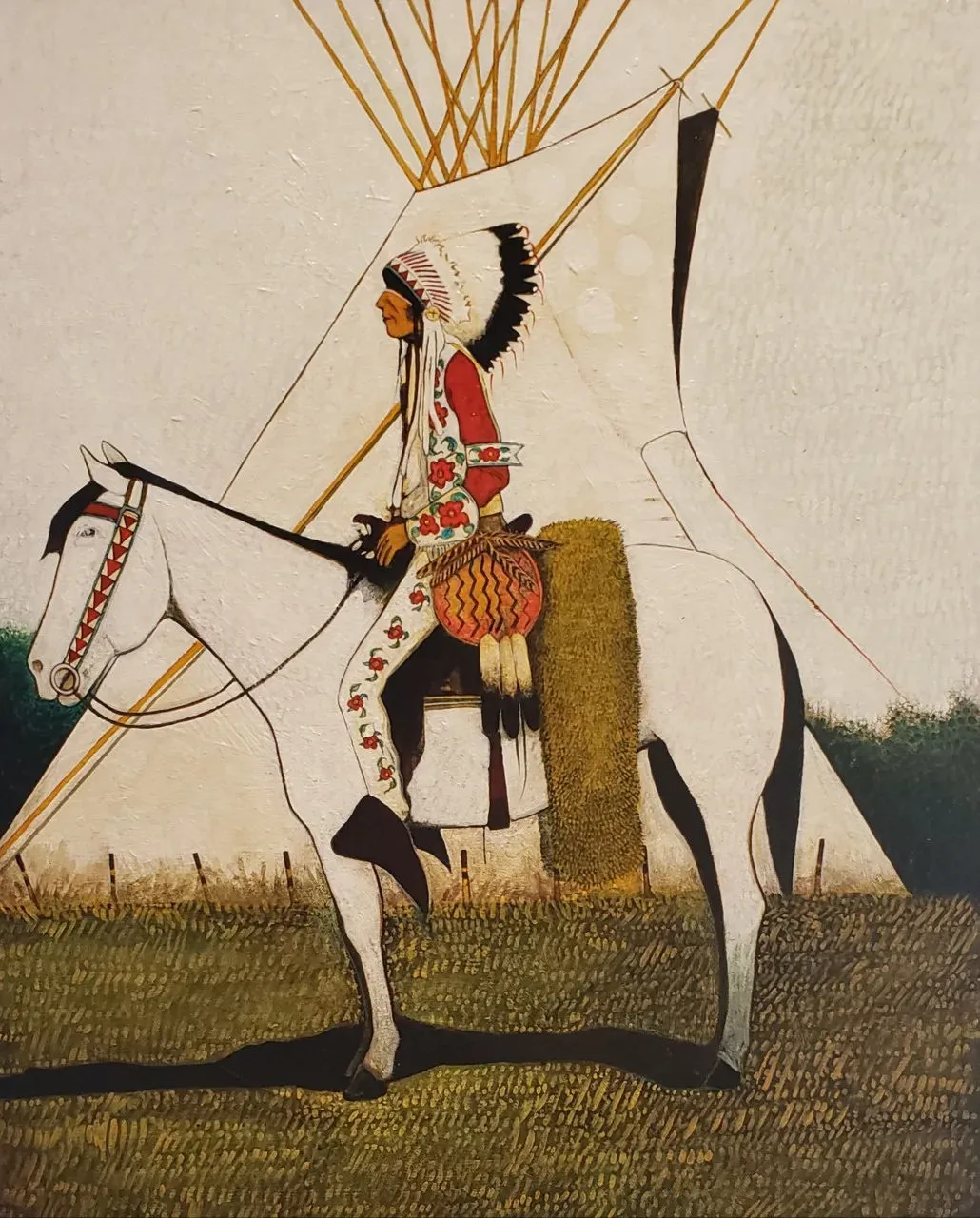 Person in traditional attire on horse