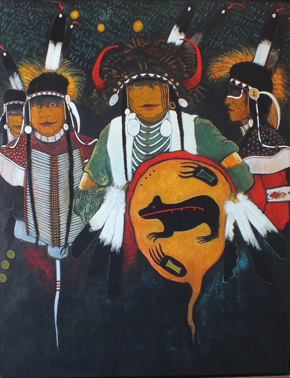 Cultural dance scene with vibrant costumes