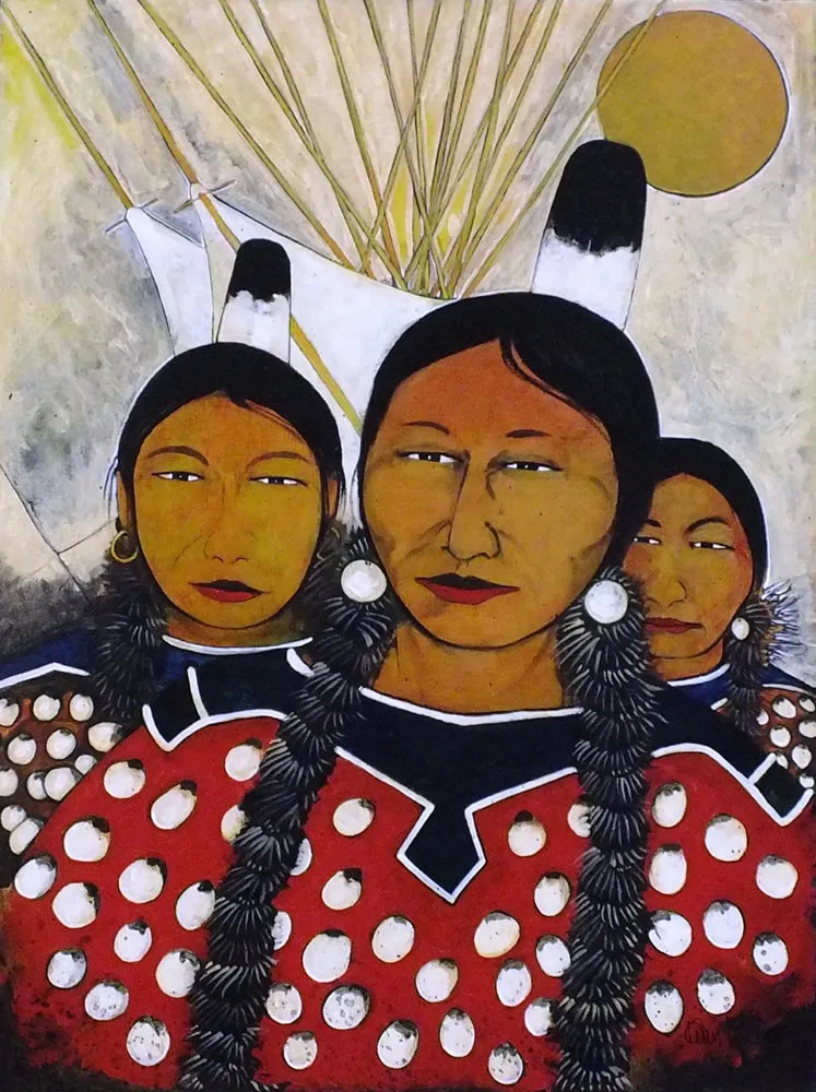 Cultural painting of three women