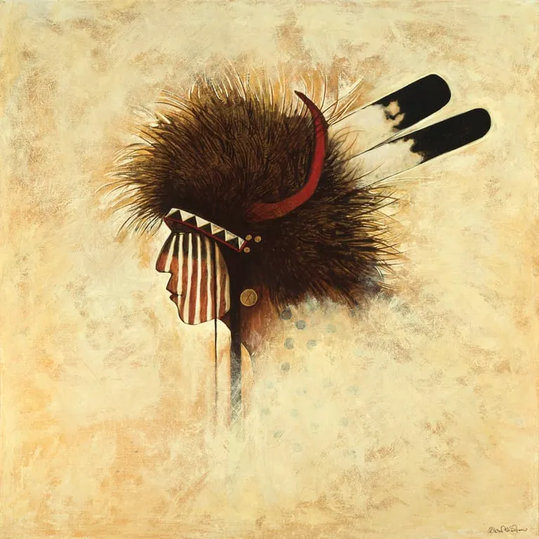 Side view portrait with tribal headdress