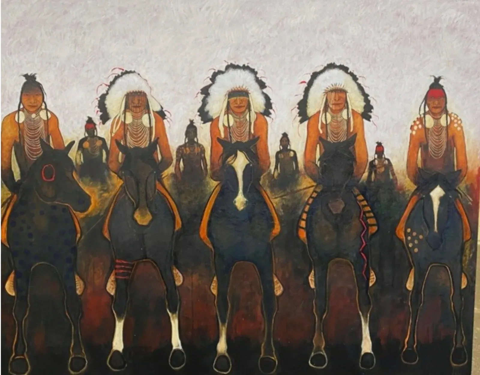 Traditional warriors in ceremonial attire
