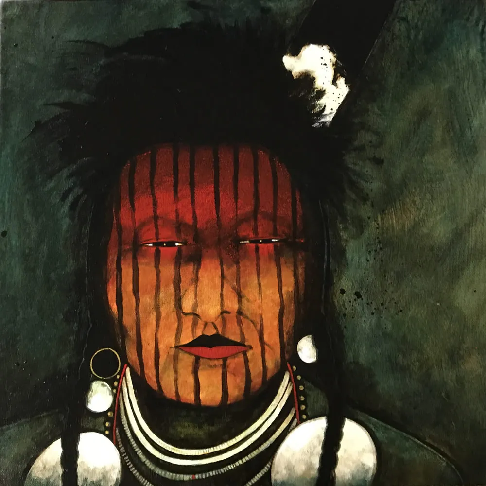 Native-inspired art with vivid face paint