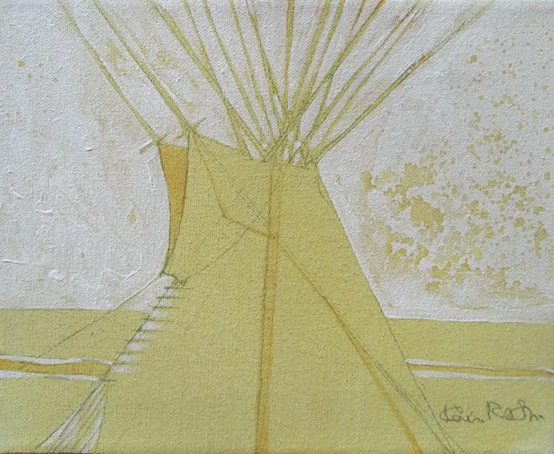 Yellow and white abstract painting design