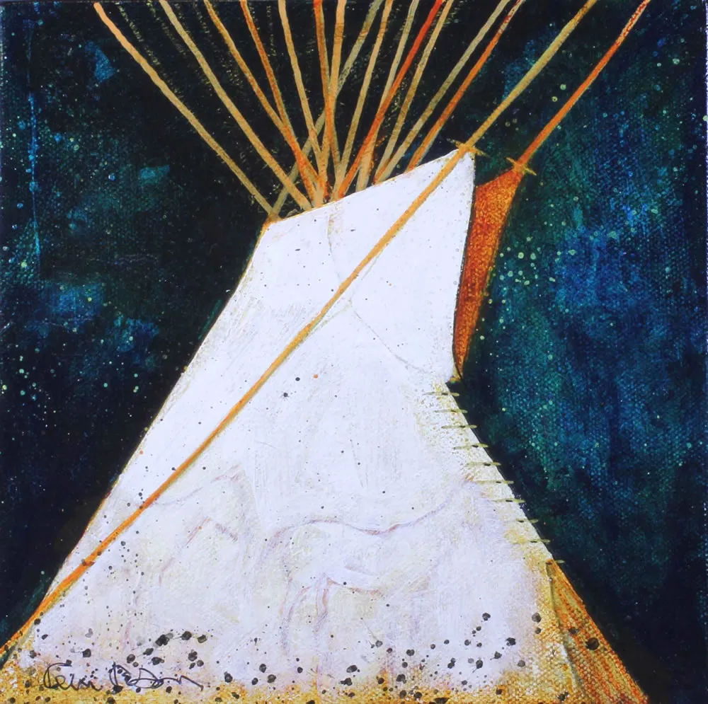 Artistic depiction of a teepee structure