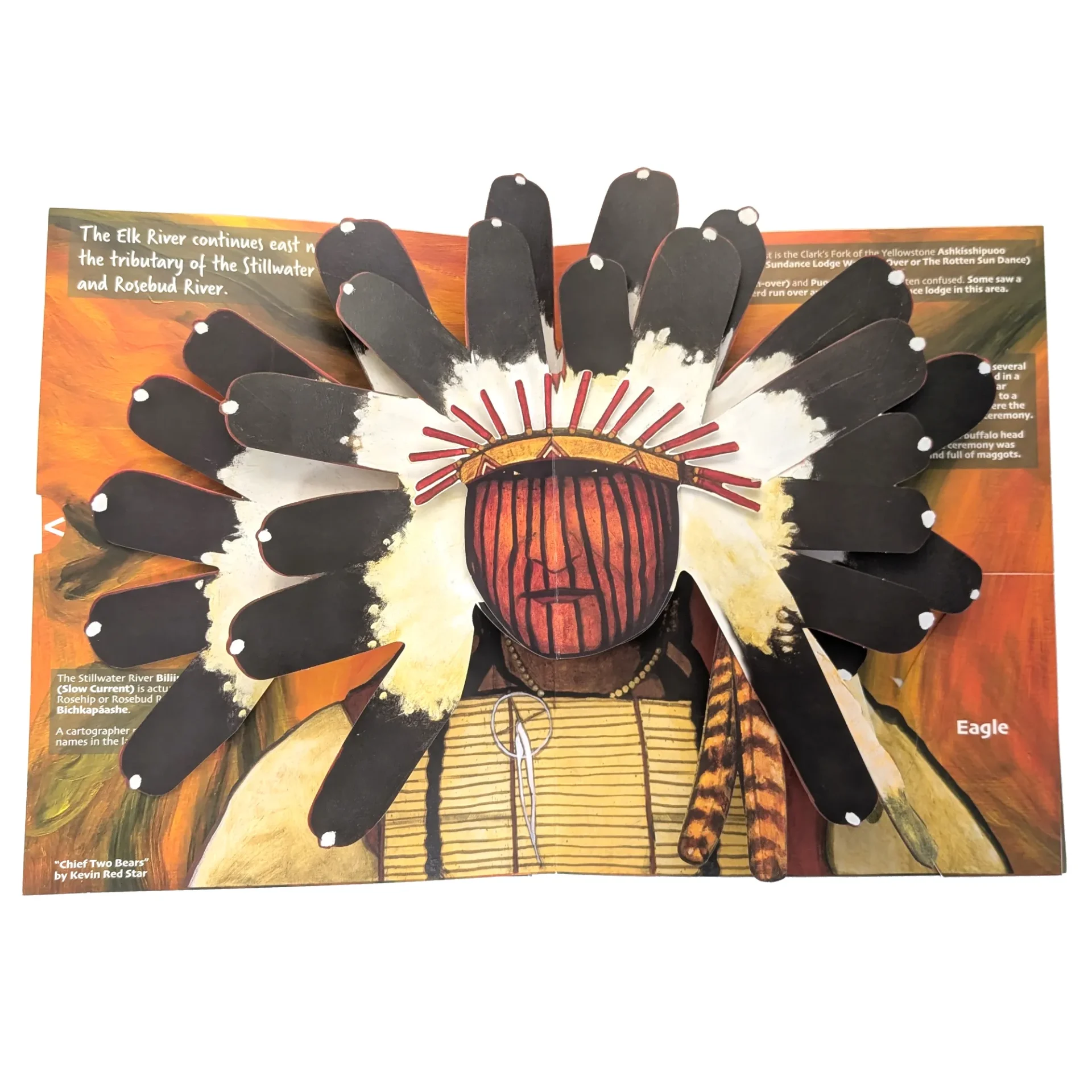 Colorful Native American headdress with feathers and beadwork.