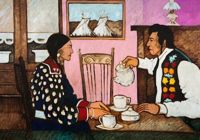 Traditional attire in cozy setting